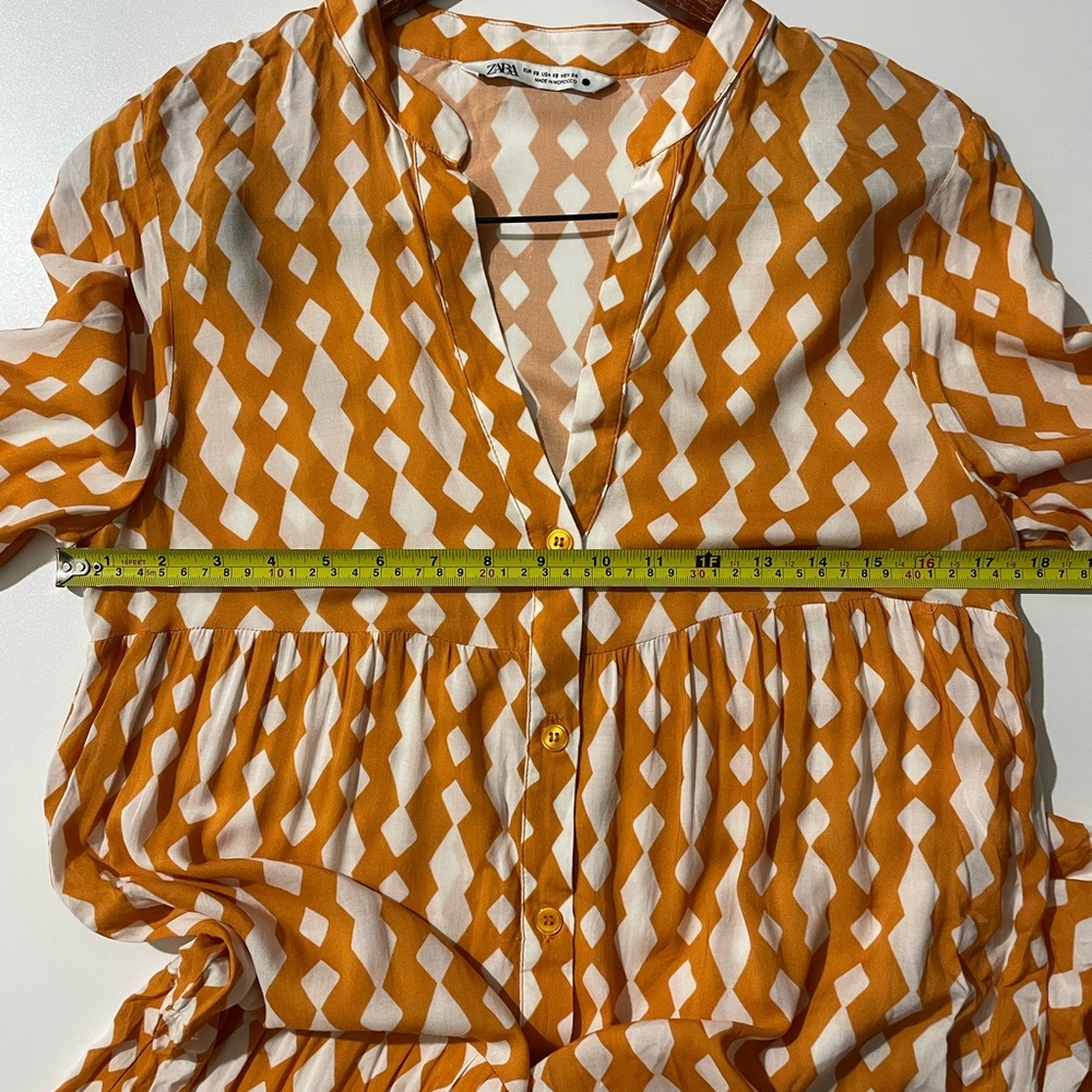 zara  Orange Patterned Maxi Dress - Picture 8 of 9